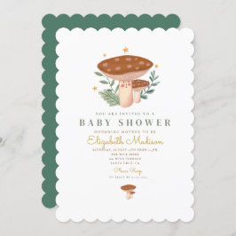 リトルマッシュルームの水の色ベビーシャワー招待状 招待状