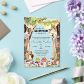 リトルマッシュルームウッドランドフォレスト秋ベビーシャワー アクリル招待状 (インサイチュ (ウェディング))