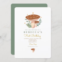 リトルマッシュルームファースト誕生日招待状