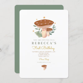 リトルマッシュルームファースト誕生日招待状 招待状