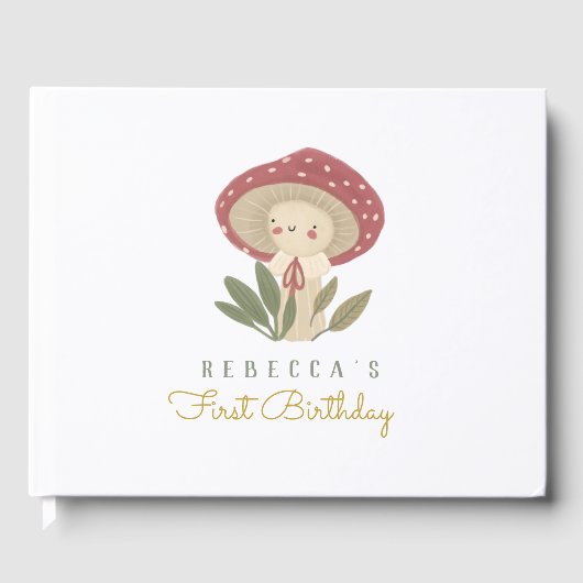 リトルマッシュルームベイビーシャワーゲストブック ゲストブック (正面)