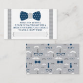 リトルマンおむつくじチケット、ネイビーブルー、グレー エンクロージャーカード (正面/裏面)