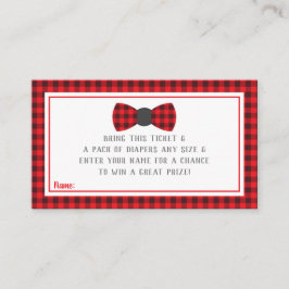 リトルマンおむつラッフルチケット、バッファロープレイド エンクロージャーカード