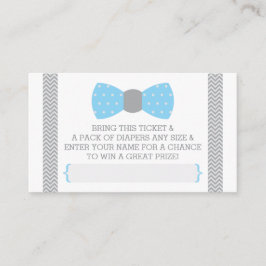 リトルマンおむつラッフルチケット、ベビーブルー、グレー エンクロージャーカード