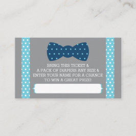 リトルマンおむつラッフルチケット、ベビーブルー、ネイビー エンクロージャーカード