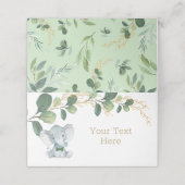 リトルマンエレファントウォーターカラーグリーン金ゴールド緑 プレイスカード (外部開封)