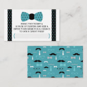 リトルマンオムツラッフルチケット、ティール(緑がかった色)、ブラック エンクロージャーカード (正面/裏面)