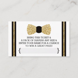 リトルマンオムツラッフルチケット、金ゴールド、ブラック エンクロージャーカード