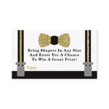 リトルマンオムツラッフルチケット、金ゴールド、ブラック