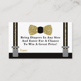 リトルマンオムツラッフルチケット、金ゴールド、ブラック エンクロージャーカード