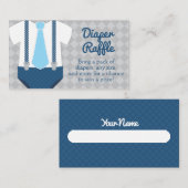 リトルマンオムツラッフルベビーシャワー エンクロージャーカード (正面/裏面)