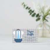 リトルマンオムツラッフルベビーシャワー エンクロージャーカード (スタンド正面)