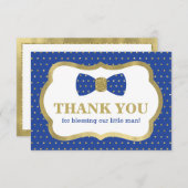 リトルマンサンキューカード王室のブルー金ゴールド サンキューカード (正面/裏面)