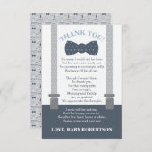 リトルマンサンキューカード、ブルー、グレー サンキューカード (正面/裏面)