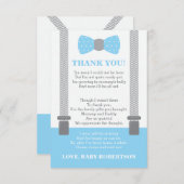 リトルマンサンキューカード、ベビーブルー、グレー サンキューカード (正面/裏面)