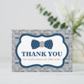 リトルマンサンキューカード、ボウタイ、ネイビー、グレー サンキューカード (スタンド正面)