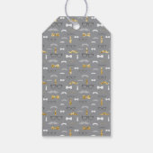 リトルマンサンキューラベル、フェイクグリッター、ボウタイ ギフトタグ (裏面)