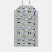 リトルマンサンキューラベル、ブルー、グリーン、ボウタイ ギフトタグ (裏面)