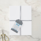 リトルマンサンキューラベル、ブルー、グレー、ボウタイ ギフトタグ (より糸付き)