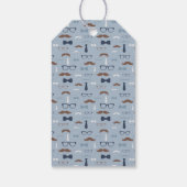 リトルマンサンキューラベル、ブルー、ブラウン、ボウタイ ギフトタグ (裏面)