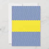 リトルマンシェブロンネービーブルーイエローベビーシャワー 招待状 (裏面)