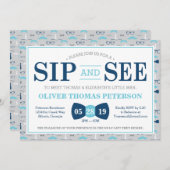 リトルマンシップと参照ベビーシャワー招待状 招待状 (正面/裏面)