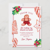 リトルマンジンジャーブレッドベビーシャワーサンキューカード サンキューカード (正面)