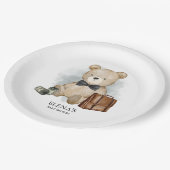 リトルマンテディベアおもしろいボーイ赤ちゃんシャワー ペーパープレート (アングル)