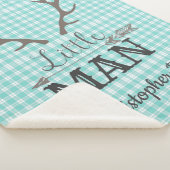 リトルマンディアー狩りティール（緑がかった色）プレイド シェルパブランケット (3/4)