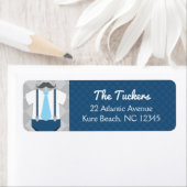 リトルマンネイビーブルーグレーベビーシャワーアドレス ラベル (インサイチュ)