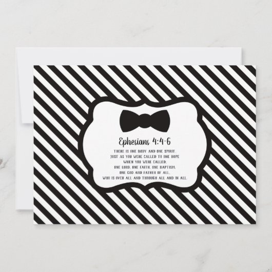 リトルマンバプテスマ招待状ブラック 招待状 (裏面)