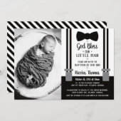 リトルマンバプテスマ招待状ブラック 招待状 (正面/裏面)
