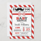 リトルマンヒュースティッシュベビーシャワー男の赤ちゃん 招待状 (正面)