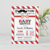 リトルマンヒュースティッシュベビーシャワー男の赤ちゃん 招待状 (スタンド正面)