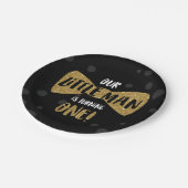 リトルマンファースト誕生日紙プレート、金ゴールド ペーパープレート (アングル)