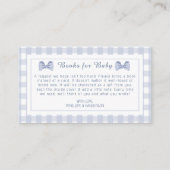 リトルマンブルーボウタイ赤ちゃんシャワー エンクロージャーカード (正面)