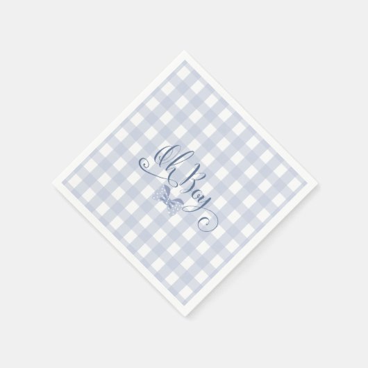 リトルマンブルーボウタイ赤ちゃんシャワー スタンダードカクテルナプキン (角)