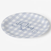 リトルマンブルーボウタイ赤ちゃんシャワー ペーパープレート (アングル)