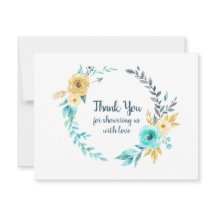 リトルマンベビーシャワーリースティール（緑がかった色）ブルーサンキューサンキュー