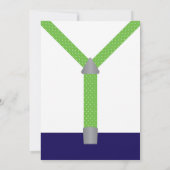 リトルマンベビーシャワー招待状ネイビーブルーグリーン 招待状 (裏面)