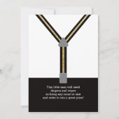 リトルマンベビーシャワー招待状フェイクグリッター 招待状 (裏面)