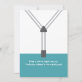 リトルマンベビーシャワー招待状、青、緑 招待状 (裏面)