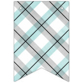 リトルマンベビーミントグリーングレー男の赤ちゃんシャワー バンティングフラッグ (第1の旗)