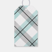 リトルマンミントグリーン灰色の男の赤ちゃんシャワーの好意 ギフトタグ (裏面)