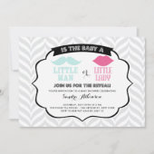 リトルマンリトルレディージェンダーが赤ちゃんのシャワーを明らかにする 招待状 (正面)