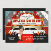 リトルマンリムジン映画スター赤ちゃんシャワー 招待状 (正面/裏面)