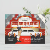 リトルマンリムジン映画スター赤ちゃんシャワー 招待状 (スタンド正面)