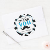 リトルマン口ひげシェブロンプリントありがとう ラウンドシール (封筒)