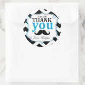 リトルマン口ひげシェブロンプリントありがとう ラウンドシール (バッグ)