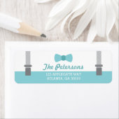 リトルマン差出人住所ラベルアクアアンドグレー ラベル (インサイチュ)